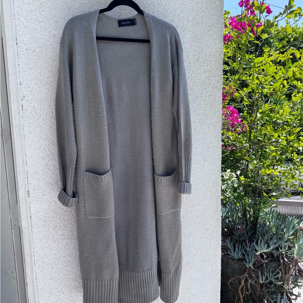 MINKPINK Charcoal Open-Front Cardigan